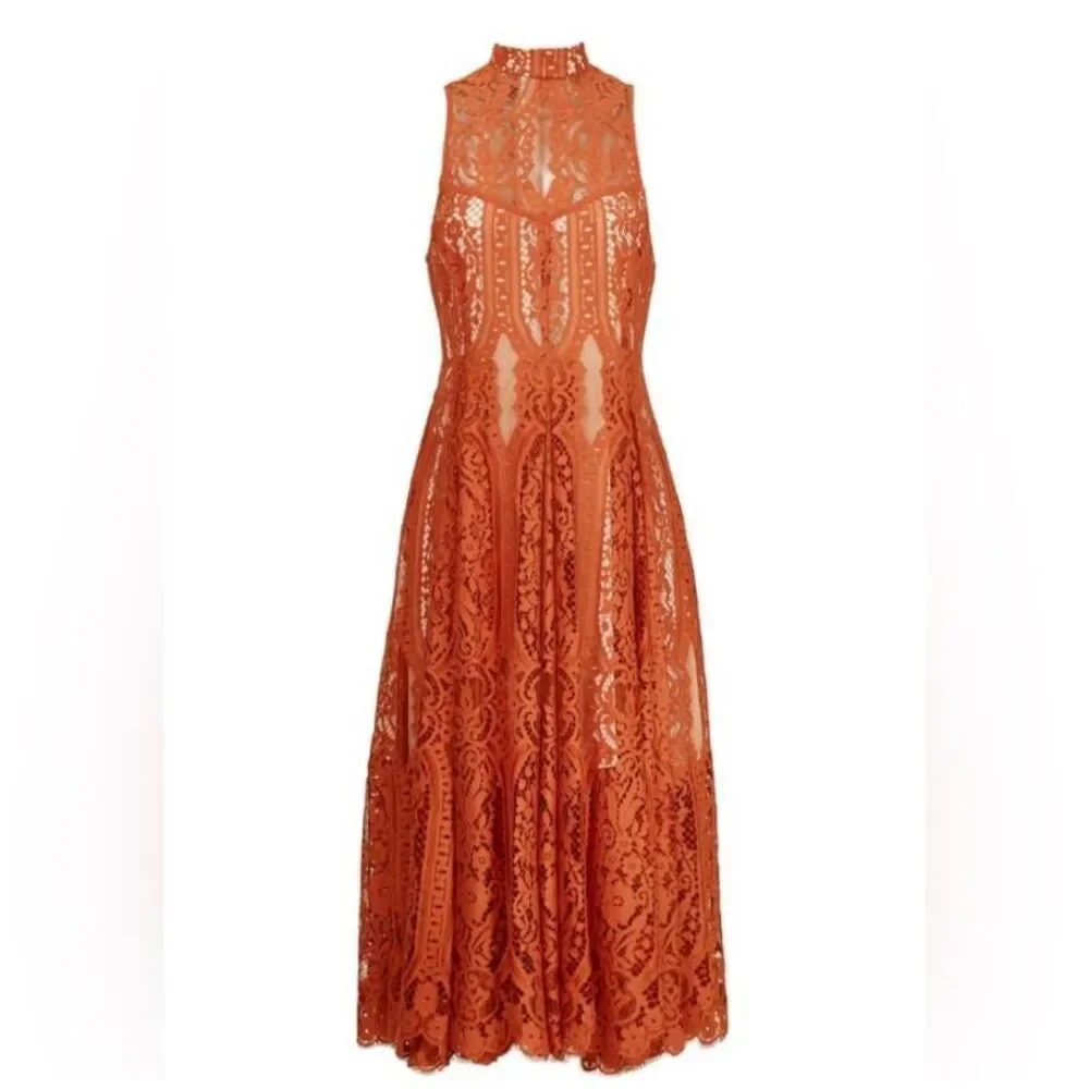 Free People Angel Rays Copper Lace Dress